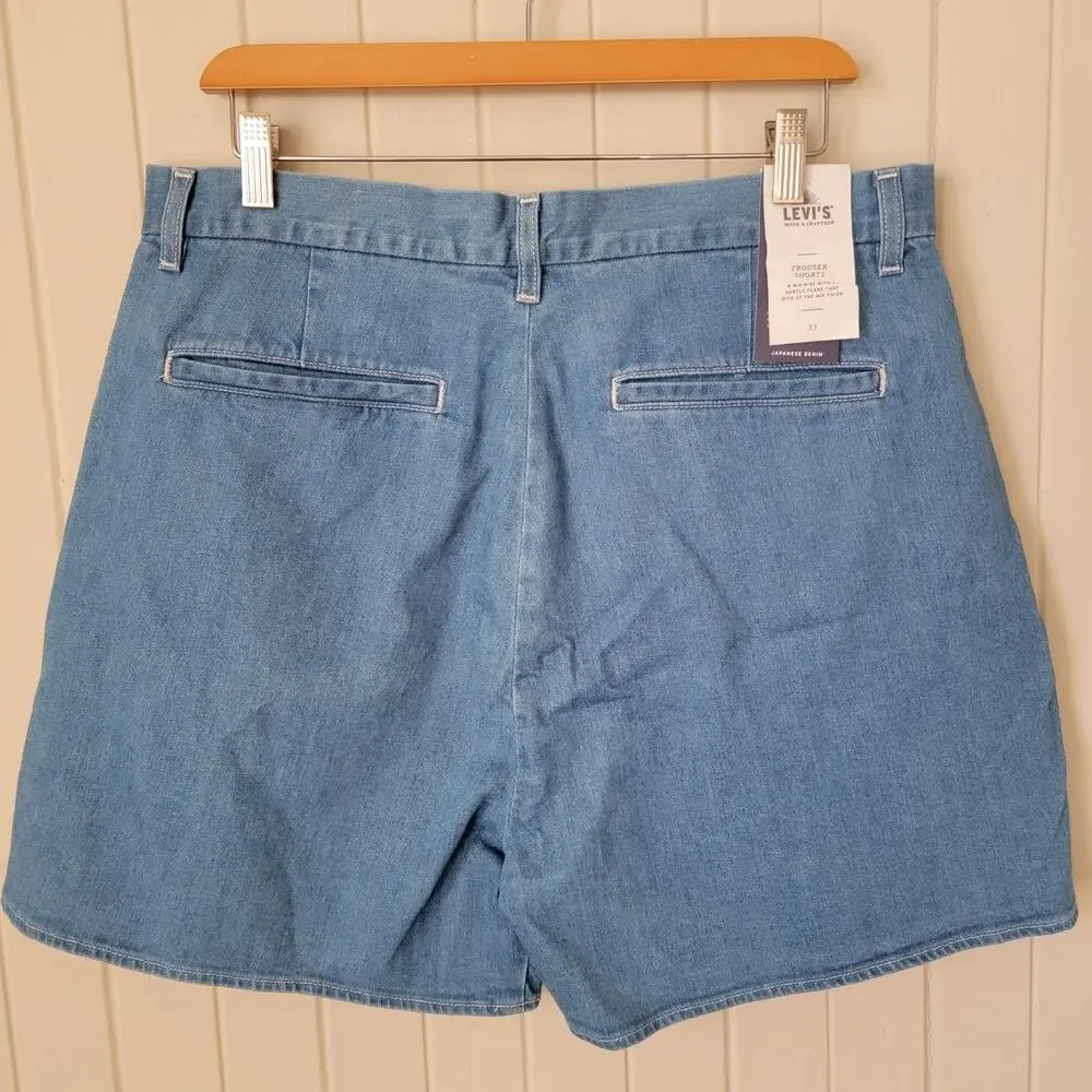 LEVI'S Made &‎ Crafted Japanese High Wasted Mom Trouser Jean Shorts Sz 33 NWT - Picture 8 of 12